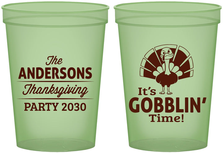 Custom Thanksgiving 16 oz Glow In The Dark Cups - Turkey Gobblin | 260035