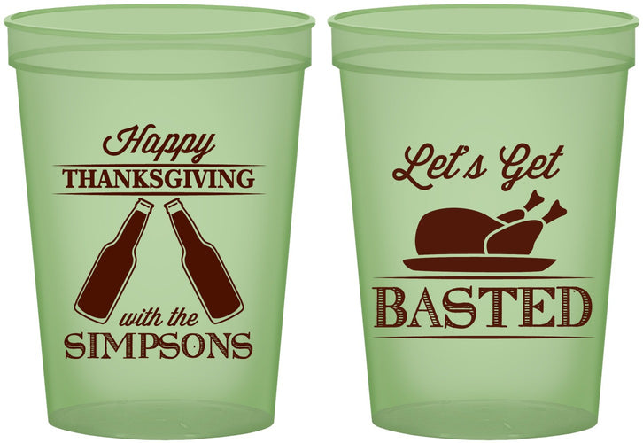 Custom Thanksgiving 16 oz Glow In The Dark Cups - Lets Get Basted | 260039