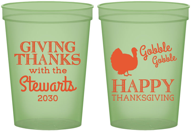Custom Thanksgiving 16 oz Glow In The Dark Cups - Gobble Gobble | 260040