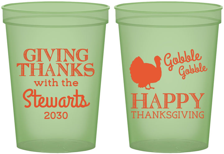 Custom Thanksgiving 16 oz Glow In The Dark Cups - Gobble Gobble | 260040