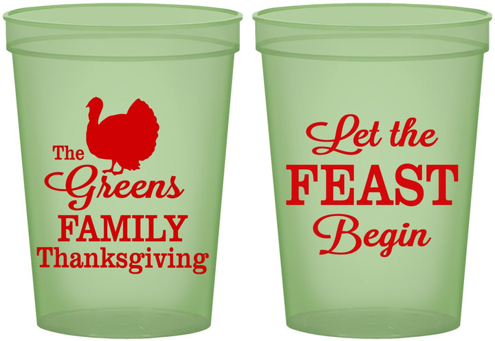 Custom Thanksgiving 16 oz Glow In The Dark Cups - Let The Feast Begin | 260041