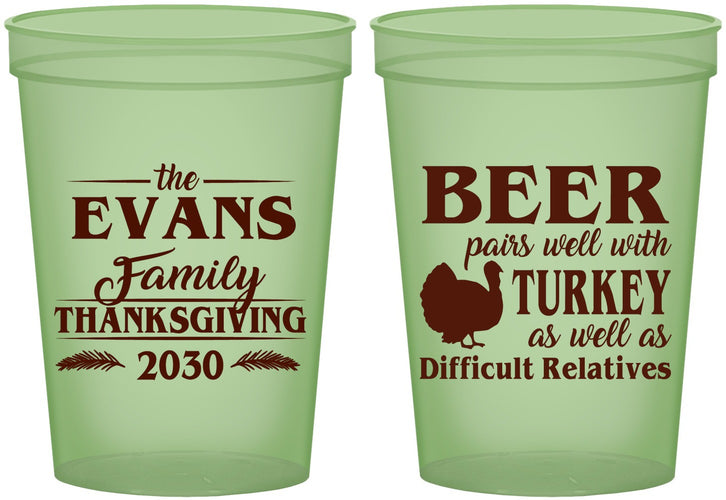Custom Thanksgiving 16 oz Glow In The Dark Cups - Turkey | 260042