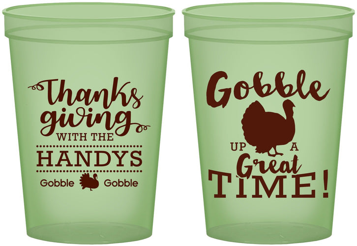 Custom Thanksgiving 16 oz Glow In The Dark Cups - Turkey Gobble | 260043