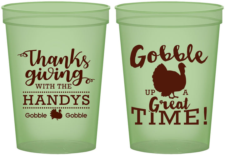 Custom Thanksgiving 16 oz Glow In The Dark Cups - Turkey Gobble | 260043
