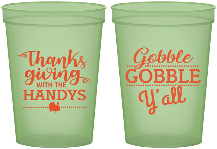 Custom Thanksgiving 16 oz Glow In The Dark Cups - Gobble Gobble | 260044