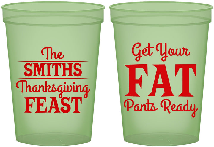 Custom Thanksgiving 16 oz Glow In The Dark Cups - Fat Pants Ready | 260045