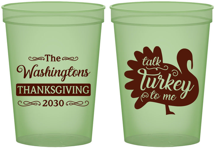 Custom Thanksgiving 16 oz Glow In The Dark Cups - Talk Turkey To Me | 260046