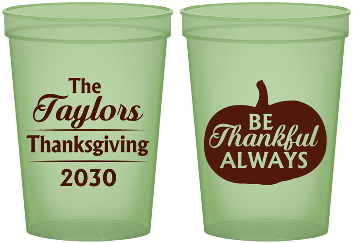 Custom Thanksgiving 16 oz Glow In The Dark Cups - Pumpkin Thankful | 260047