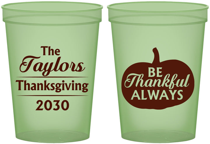 Custom Thanksgiving 16 oz Glow In The Dark Cups - Pumpkin Thankful | 260047