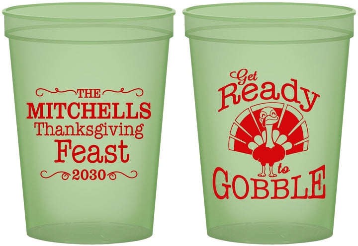 Custom Thanksgiving 16 oz Glow In The Dark Cups - Turkey Gobble | 260049