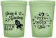 Custom Wedding 16 oz Glow In The Dark Cups - Over The Moon In Love | 267