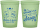 Custom Wedding 16 oz Glow In The Dark Cups - Christmas Snow | 268