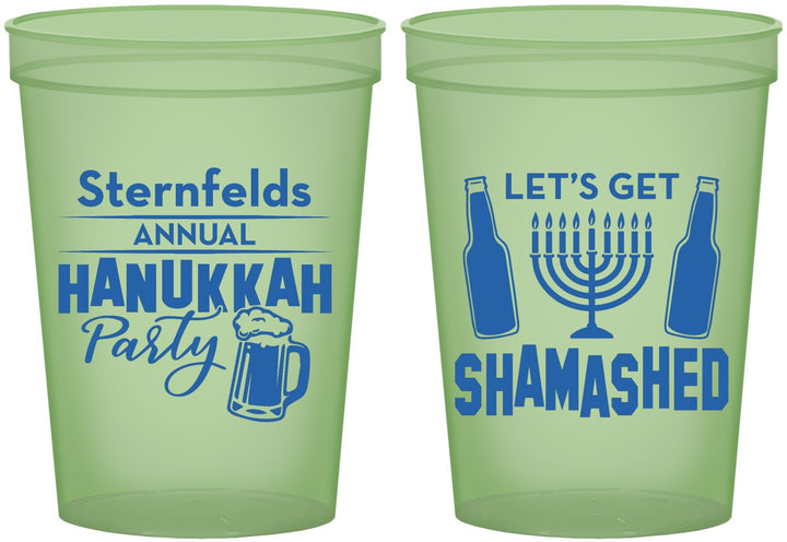 Custom Hanukkah 16 oz Glow In The Dark Cups - Menorah | 270026