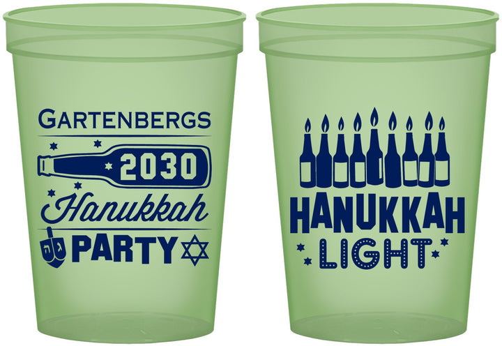 Custom Hanukkah 16 oz Glow In The Dark Cups - Menorah | 270027
