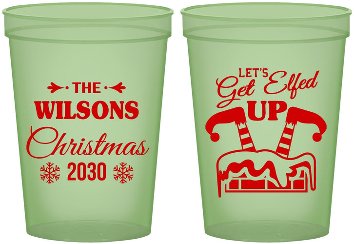 Custom Christmas 16 oz Glow In The Dark Cups - Lets Get Elfed Up | 280006