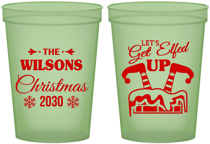 Custom Christmas 16 oz Glow In The Dark Cups - Lets Get Elfed Up | 280006