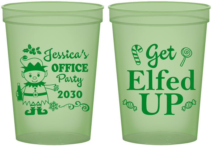 Custom Christmas 16 oz Glow In The Dark Cups - Lets Get Elfed Up | 280007