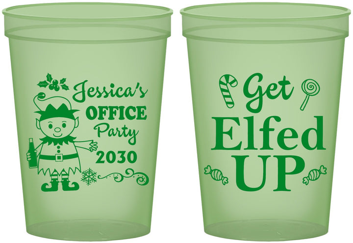 Custom Christmas 16 oz Glow In The Dark Cups - Lets Get Elfed Up | 280007
