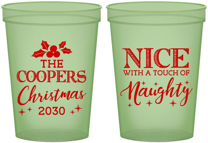 Custom Christmas 16 oz Glow In The Dark Cups - Naughty Or Nice | 280008