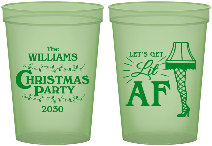 Custom Christmas 16 oz Glow In The Dark Cups - Lit Af | 280011