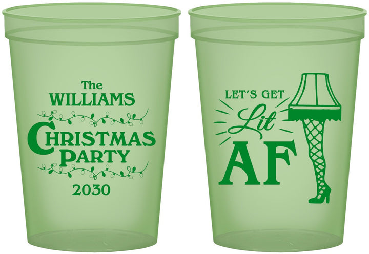 Custom Christmas 16 oz Glow In The Dark Cups - Lit Af | 280011