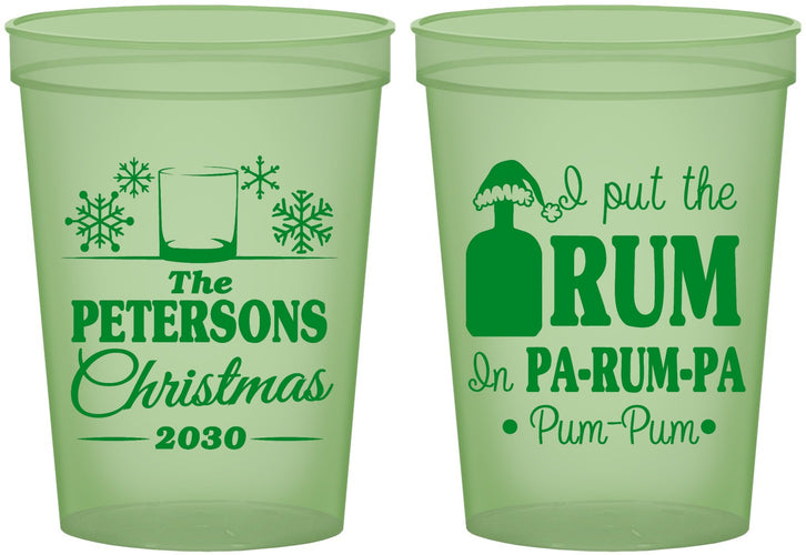 Custom Christmas 16 oz Glow In The Dark Cups - Pa Rum Pa | 280013