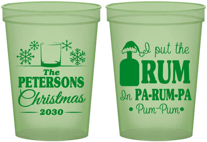 Custom Christmas 16 oz Glow In The Dark Cups - Pa Rum Pa | 280013