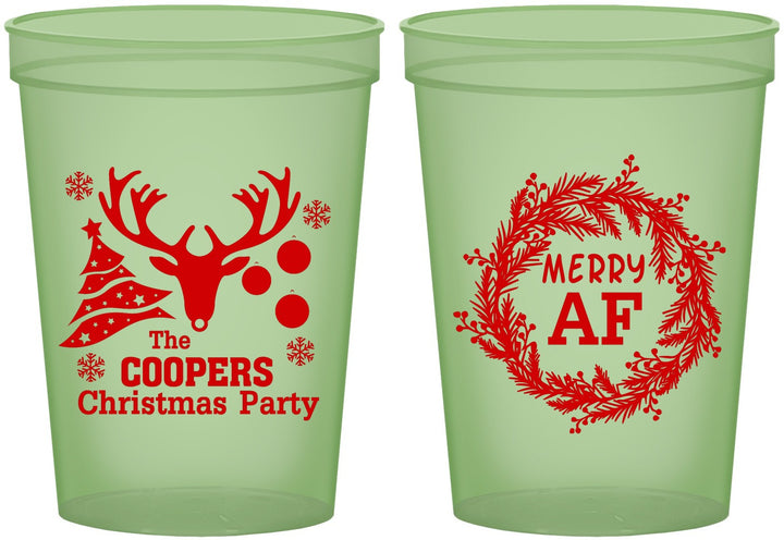 Custom Christmas 16 oz Glow In The Dark Cups - Merry Af | 280014