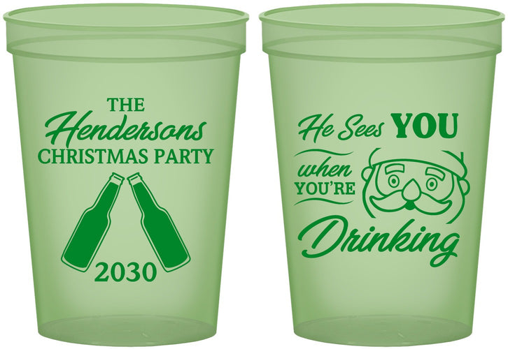 Custom Christmas 16 oz Glow In The Dark Cups - Santa | 280015
