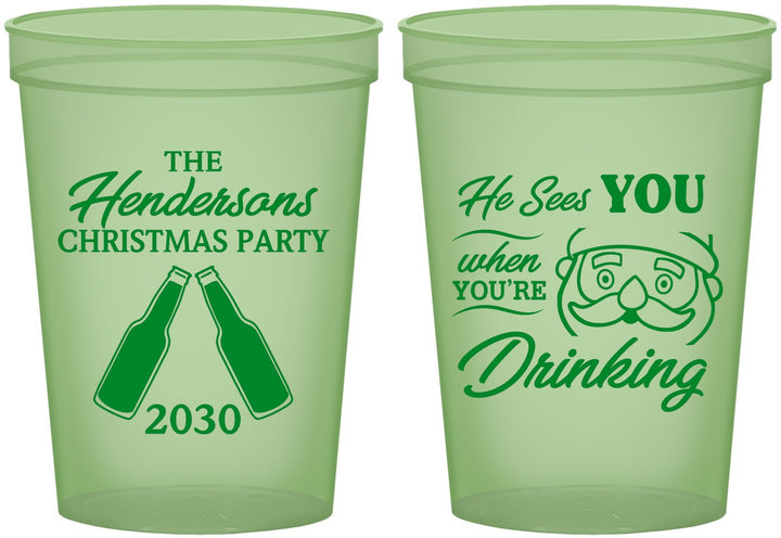 Custom Christmas 16 oz Glow In The Dark Cups - Santa | 280015