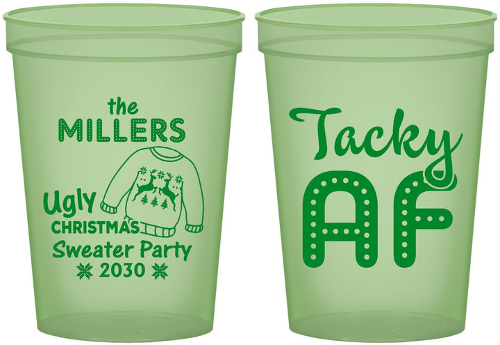 Custom Christmas 16 oz Glow In The Dark Cups - Tacky Af | 280017