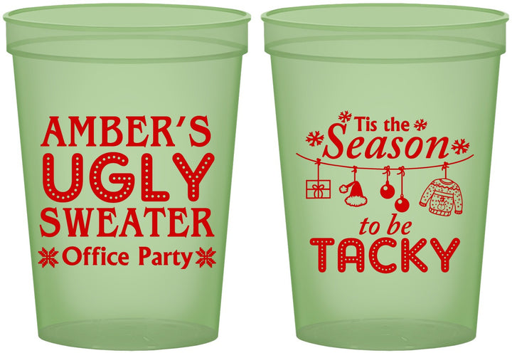 Custom Christmas 16 oz Glow In The Dark Cups - Til The Season To Be Tacky | 280020
