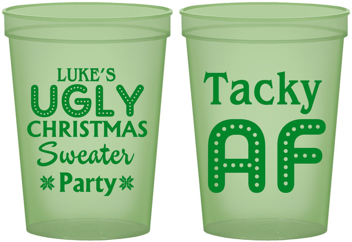 Custom Christmas 16 oz Glow In The Dark Cups - Tacky Af | 280021