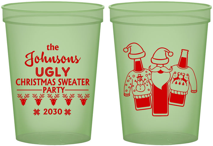 Custom Christmas 16 oz Glow In The Dark Cups - Ugly Sweater | 280022