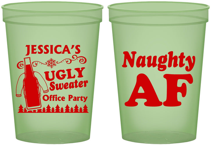 Custom Christmas 16 oz Glow In The Dark Cups - Eat Drink Be Ugly | 280024