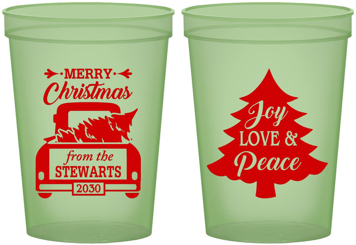 Custom Christmas 16 oz Glow In The Dark Cups - Christmas Tree | 280026