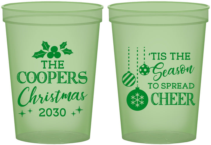 Custom Christmas 16 oz Glow In The Dark Cups - Tis The Season | 280027