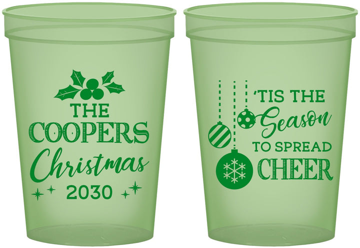 Custom Christmas 16 oz Glow In The Dark Cups - Tis The Season | 280027