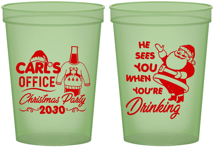 Custom Christmas 16 oz Glow In The Dark Cups - Santa Claus | 280028