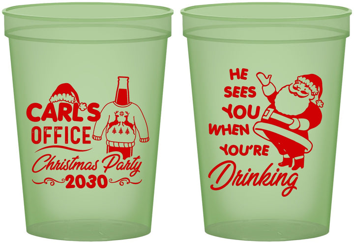 Custom Christmas 16 oz Glow In The Dark Cups - Santa Claus | 280028