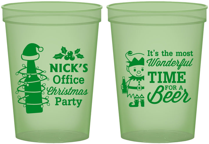 Custom Christmas 16 oz Glow In The Dark Cups - Elf | 280029