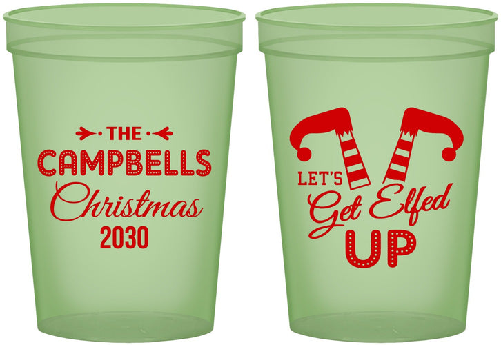 Custom Christmas 16 oz Glow In The Dark Cups - Lets Get Elfed Up | 280036