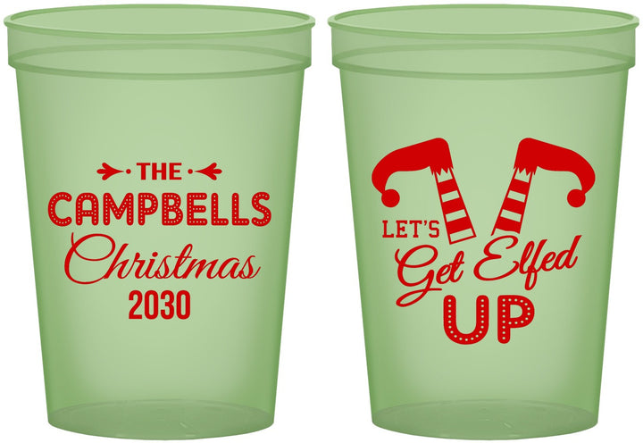 Custom Christmas 16 oz Glow In The Dark Cups - Lets Get Elfed Up | 280036