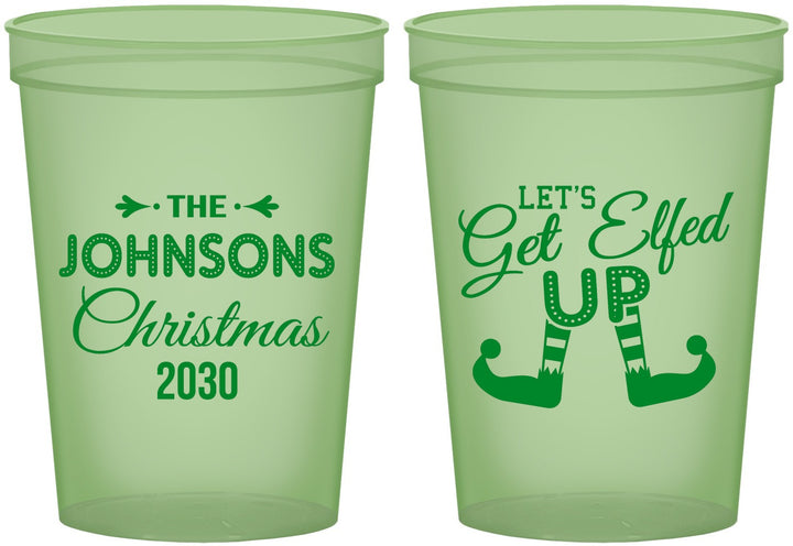 Custom Christmas 16 oz Glow In The Dark Cups - Lets Get Elfed Up | 280037
