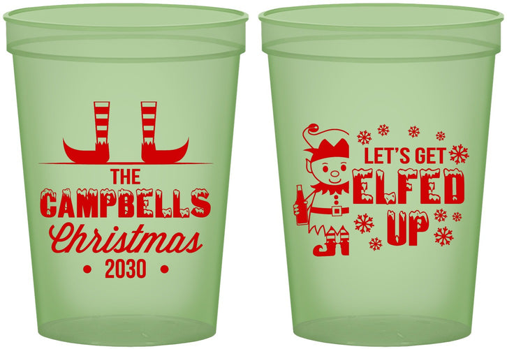 Custom Christmas 16 oz Glow In The Dark Cups - Lets Get Elfed Up | 280038