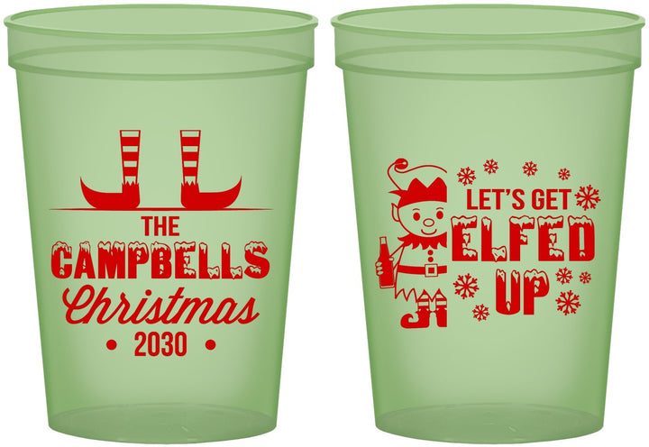 Custom Christmas 16 oz Glow In The Dark Cups - Lets Get Elfed Up | 280038