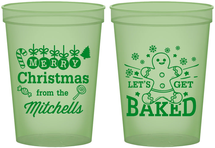 Custom Christmas 16 oz Glow In The Dark Cups - Lets Get Baked | 280039