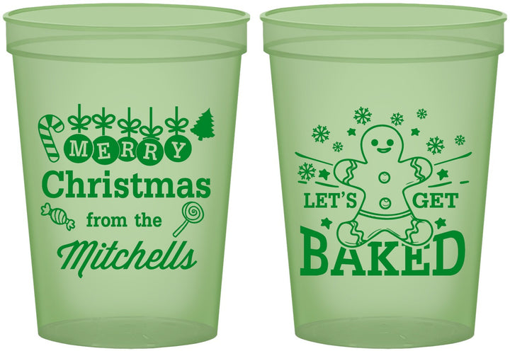 Custom Christmas 16 oz Glow In The Dark Cups - Lets Get Baked | 280039