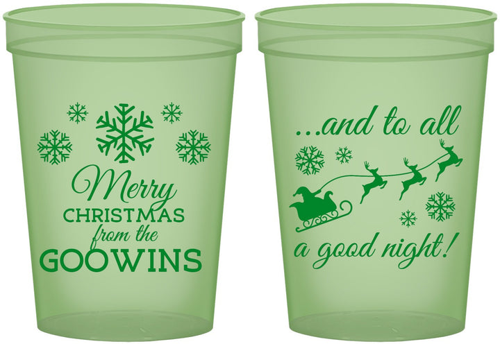 Custom Christmas 16 oz Glow In The Dark Cups - To All A Good Night | 280041