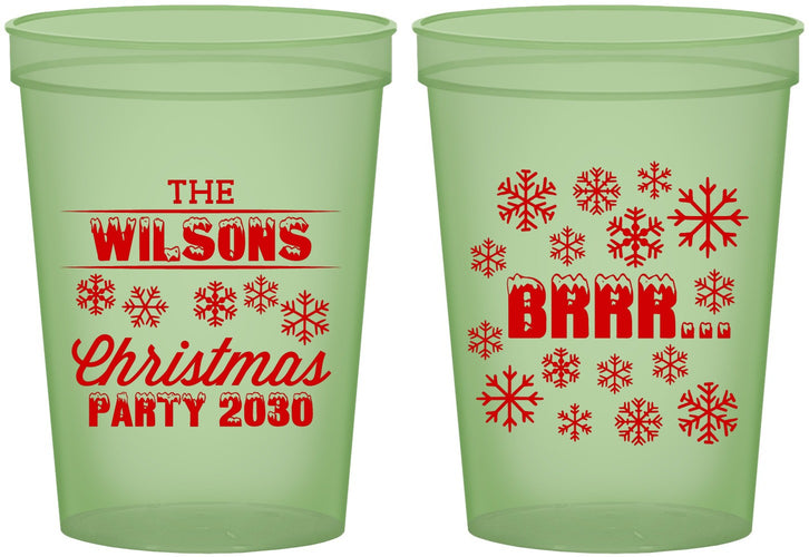 Custom Christmas 16 oz Glow In The Dark Cups - Snowflakes | 280042